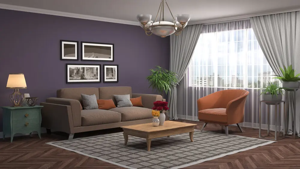interior with sofa. 3d illustration Brighten Up a Dark Living Space with Paint