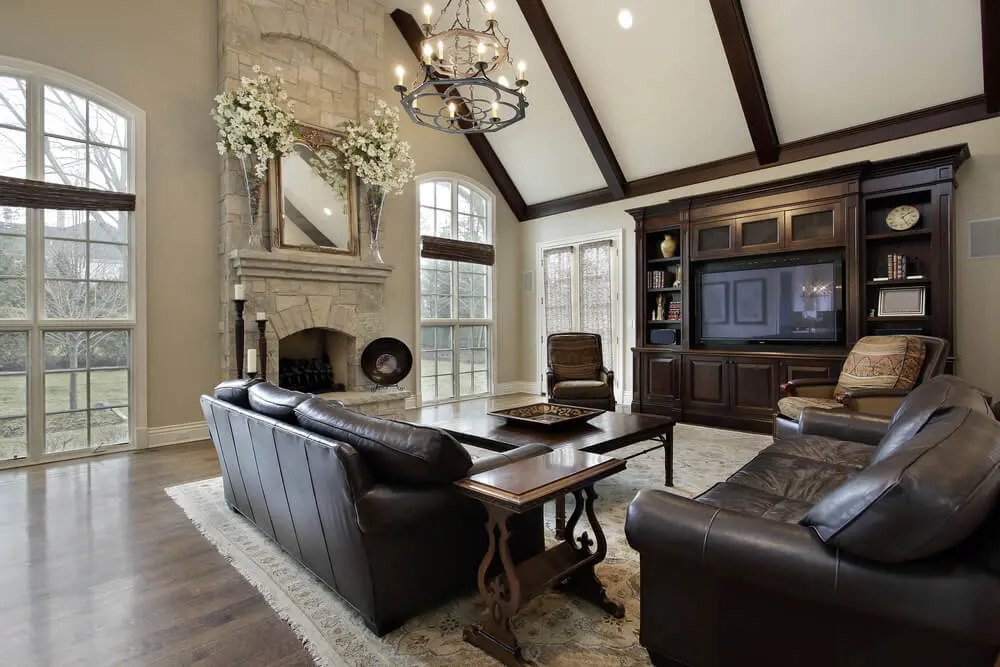 Imhoff Fine Residential Painting Family room with two story stone fireplace Imhoff Fine Residential Painting Paint Ideas to Help You Create a Welcoming Family Room